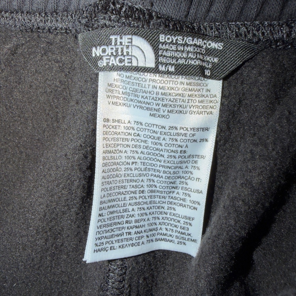 The North Face Boys Black Red Box Fleece Shorts Size Medium 10 NF0A81XQ - Picture 2 of 7